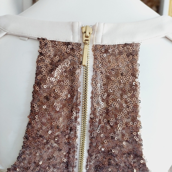 RACHEL Rachel Roy Long Sleeve Cut Out Back Sequined Dress P415 - Picture 9 of 12